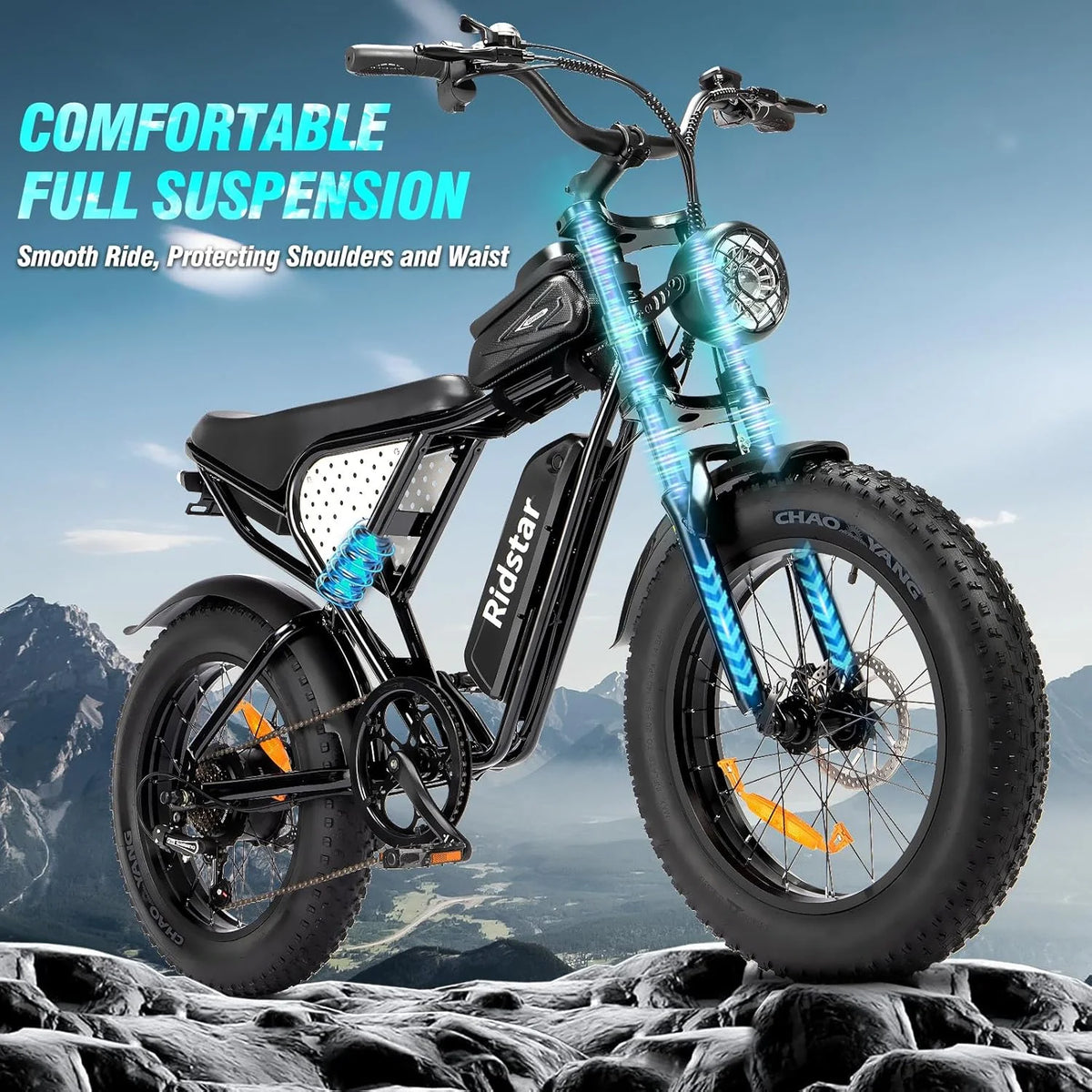 Ridstar Electric Bike for Adults, Peak 1500W 30MPH, 48V 15.6ah Electric Bicycle - Product image 10