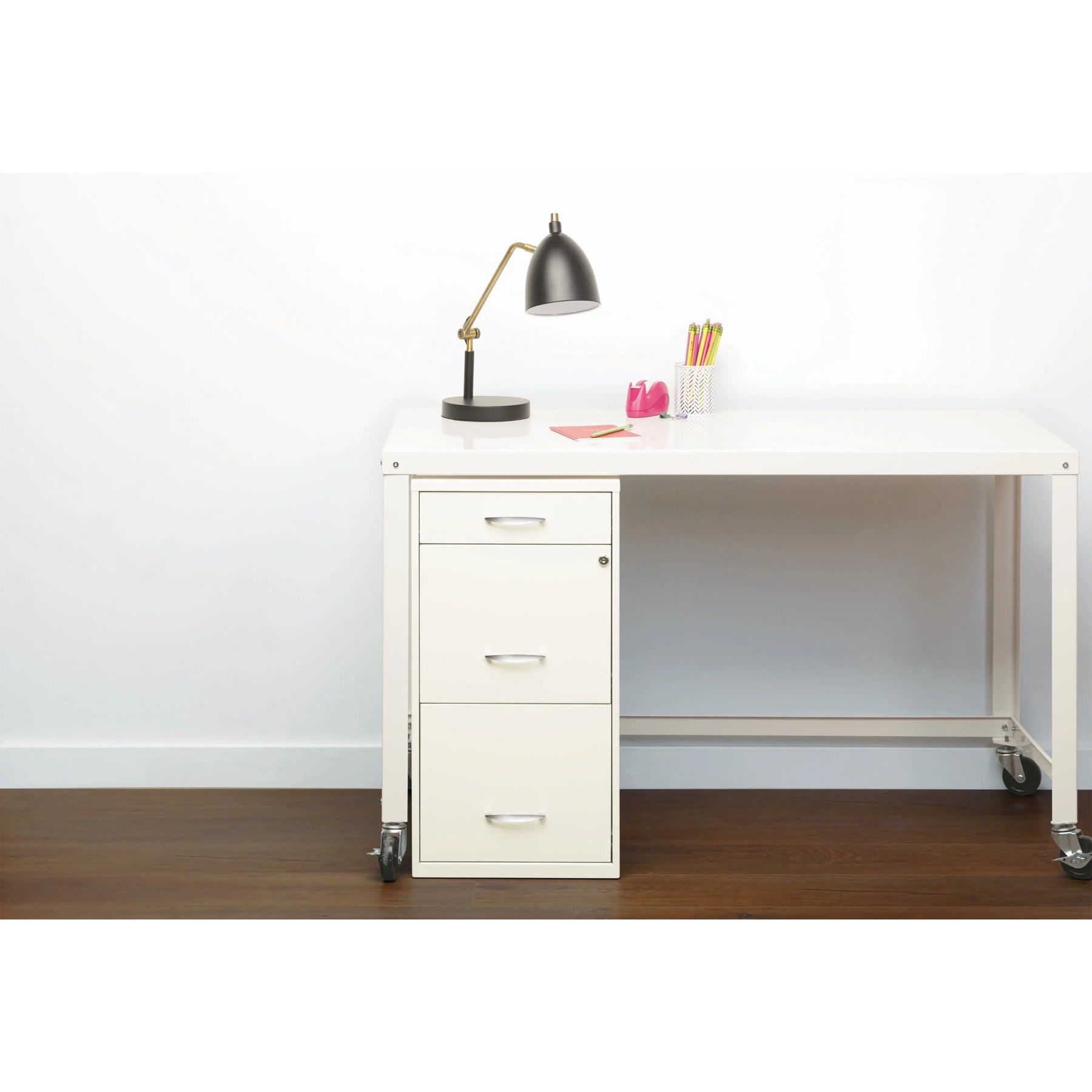 Space Solutions 3 Drawer Letter Width Vertical File Cabinet with Pencil Drawer, White - Product image 18