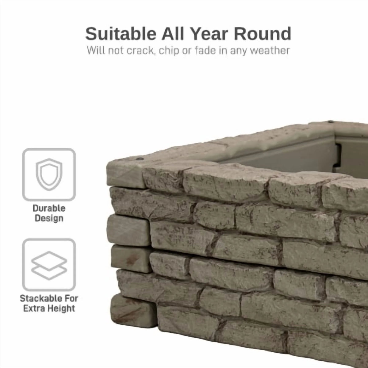 RTS Home Accents Rock Lock Raised Garden Bed Straight Rock (Pack of 2) - Product image 5