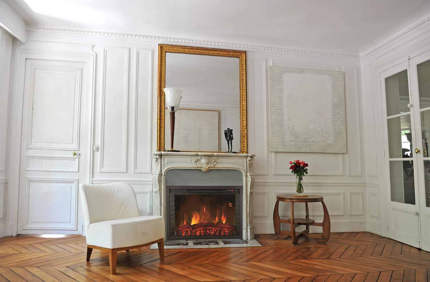 Chemin’Arte Recessed Electric Insert - Flame Effect - LEDs - Oxford XL - 2000W - Designed in France - 2 Year Guarantee