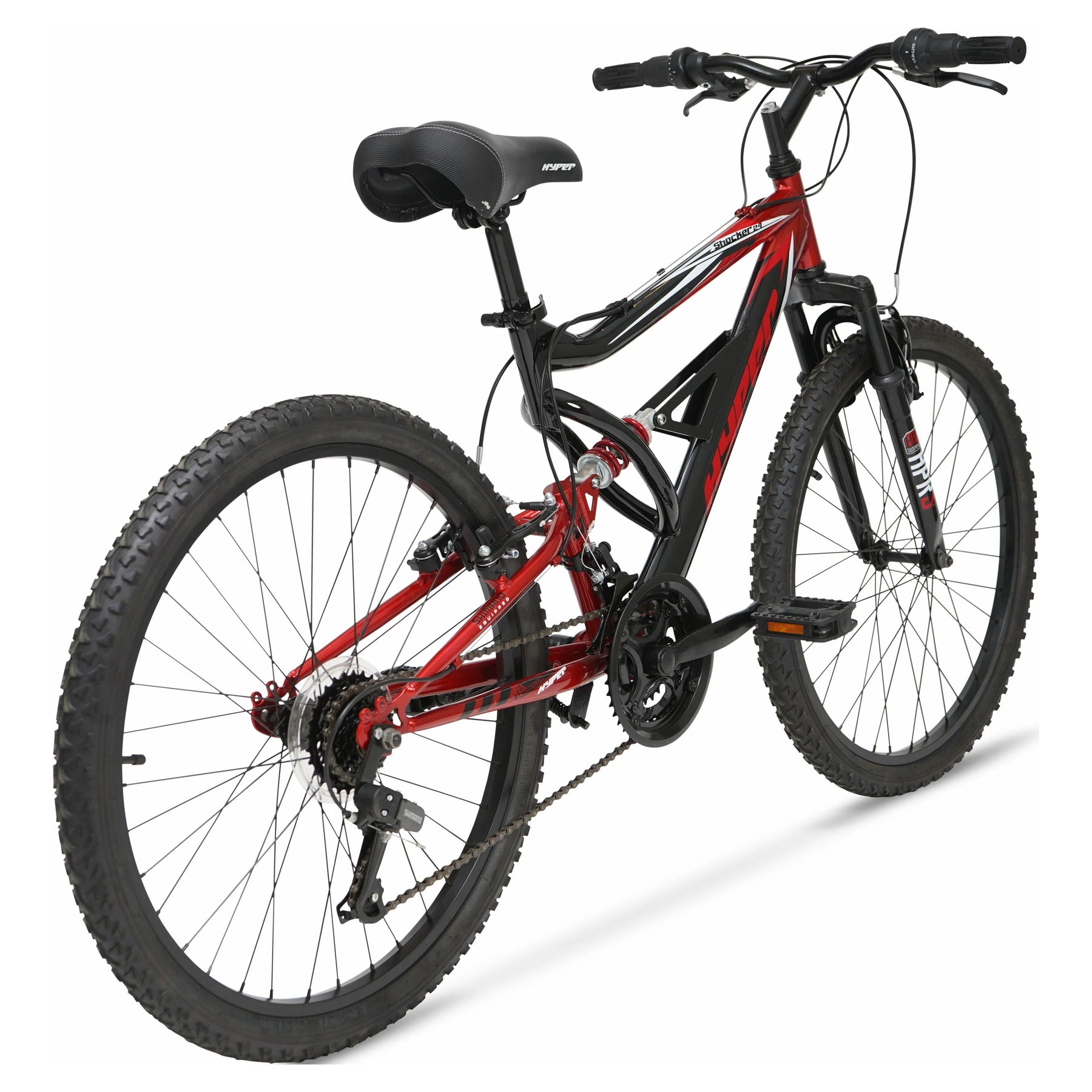 Hyper Bicycle 24" Shocker Mountain Bike, Kids, Red and Black - Product image 2