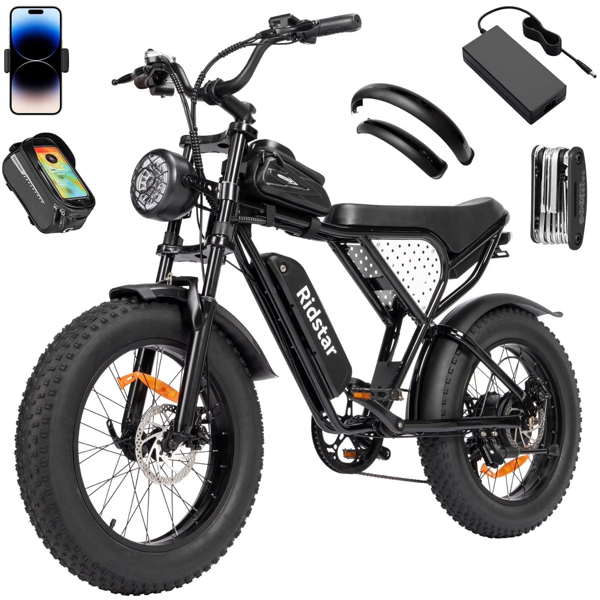 Ridstar Electric Bike for Adults, Peak 1500W 30MPH, 48V 15.6ah Electric Bicycle - Product image 1