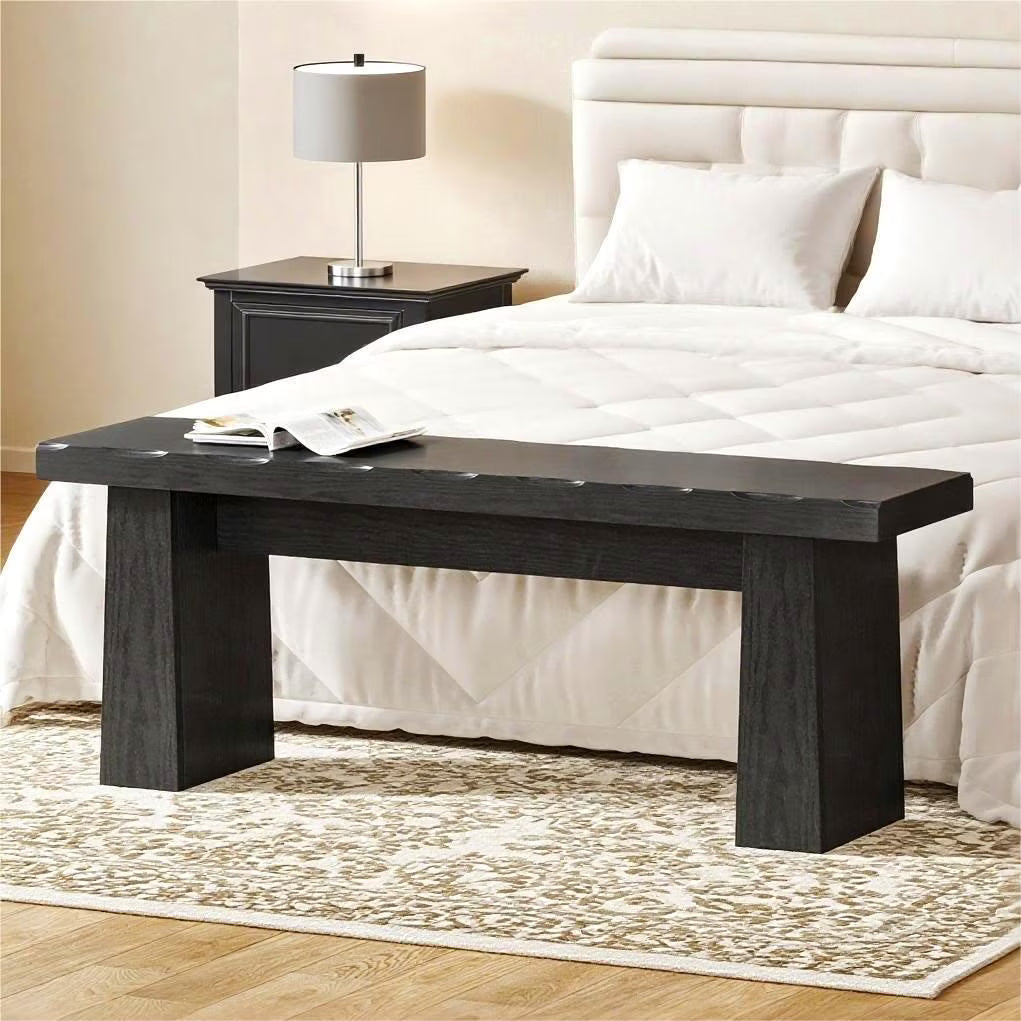 Fnova 48" Wooden Two - Person Backless Entryway Bench with Under - Bench Storage for Outdoor Garden - Product image 3