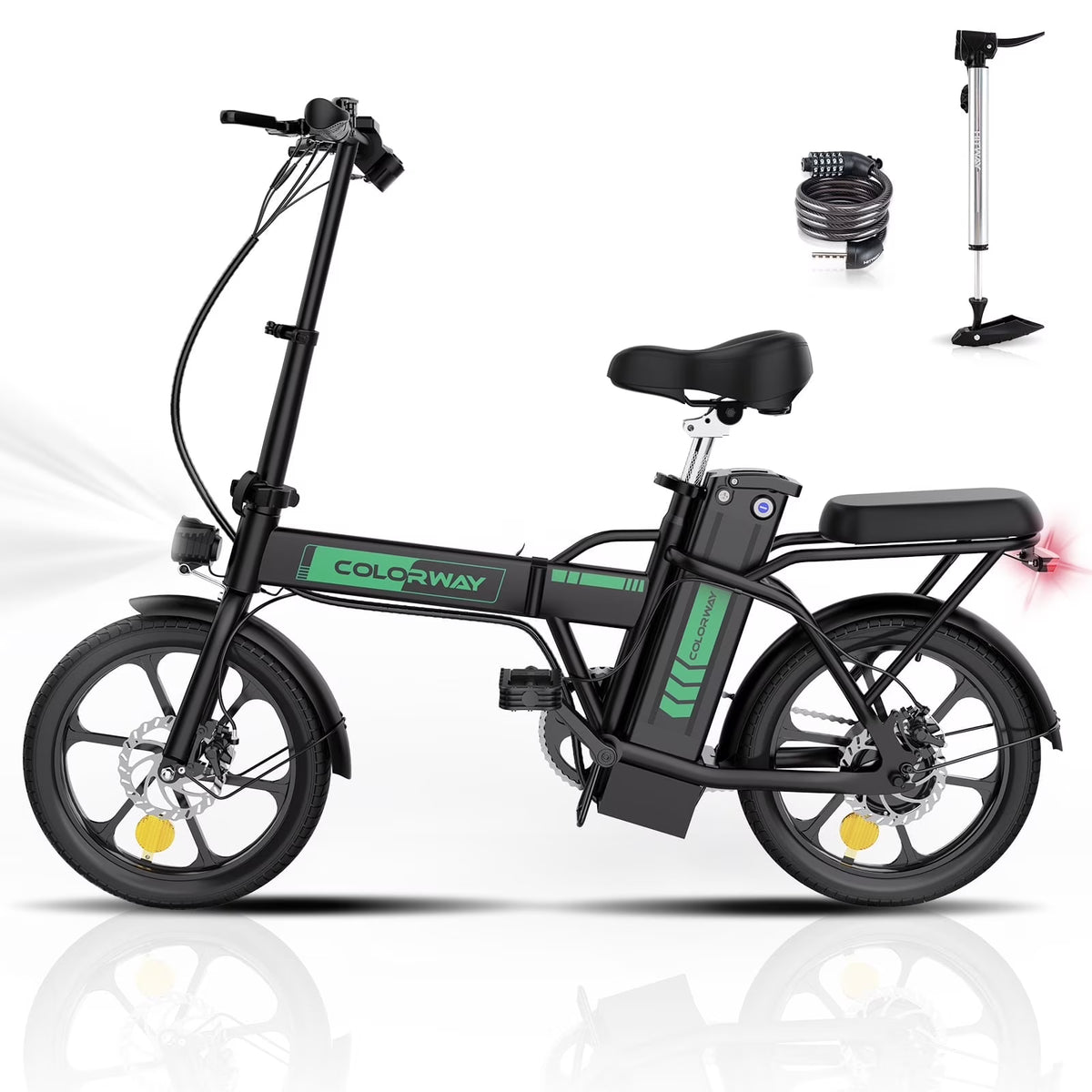 COLORWAY Electric Bike, 500W/10.4ah/36V Removable Battery E Bike, Electric Foldable Pedal Assist E - Product image 1