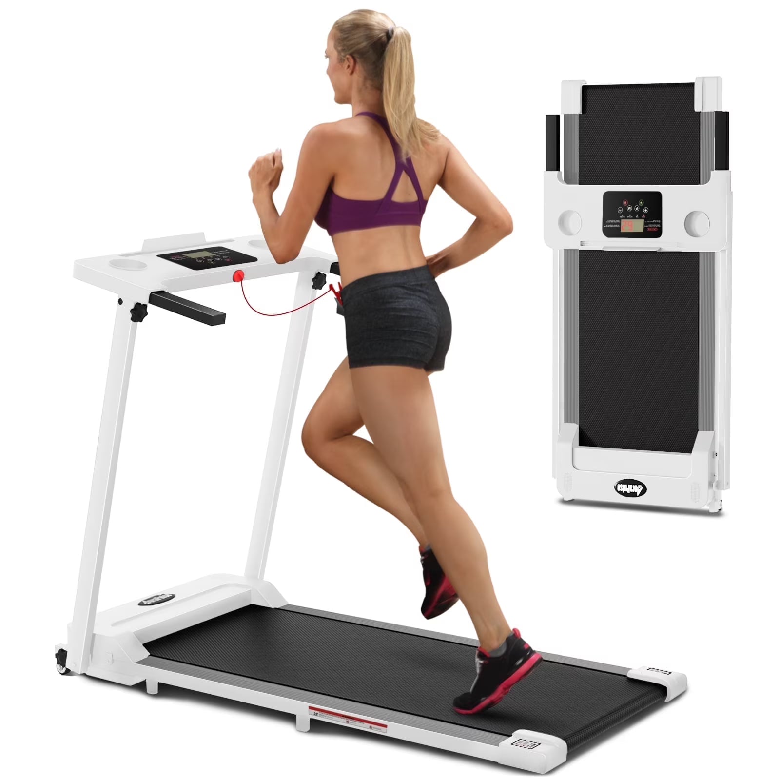 300 lb Portable Folding Treadmill, 3.0 HP Foldable Compact Treadmill for Home Office - Product image 3