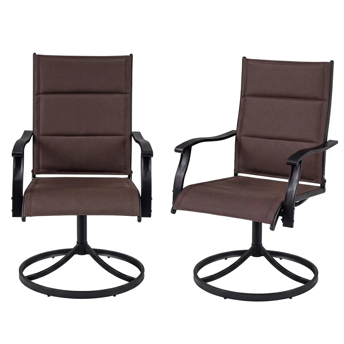 Tangkula Padded Patio Swivel Chairs Set of 4/2 Heavy Duty Metal Frame Rocker Chair - Product image 12