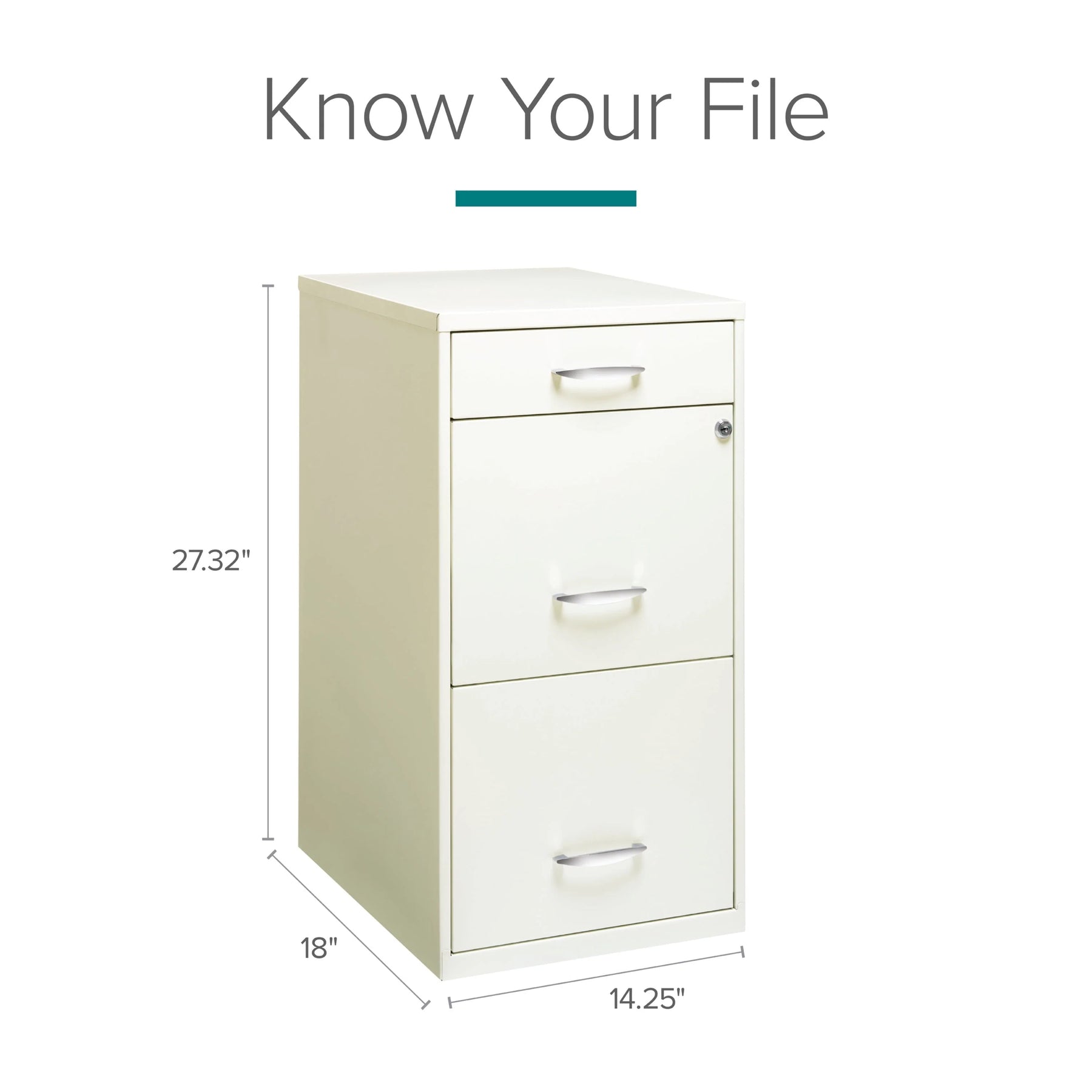 Space Solutions 3 Drawer Letter Width Vertical File Cabinet with Pencil Drawer, White - Product image 16