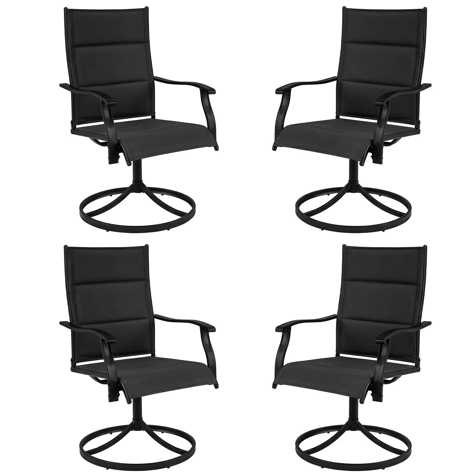 Tangkula Padded Patio Swivel Chairs Set of 4/2 Heavy Duty Metal Frame Rocker Chair - Product image 1