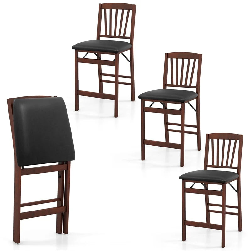 Set of 2/4 Folding Counter Height Bar Stools, 24.5" Portable Kitchen Island Chairs with Padded Seat & - Product image 17