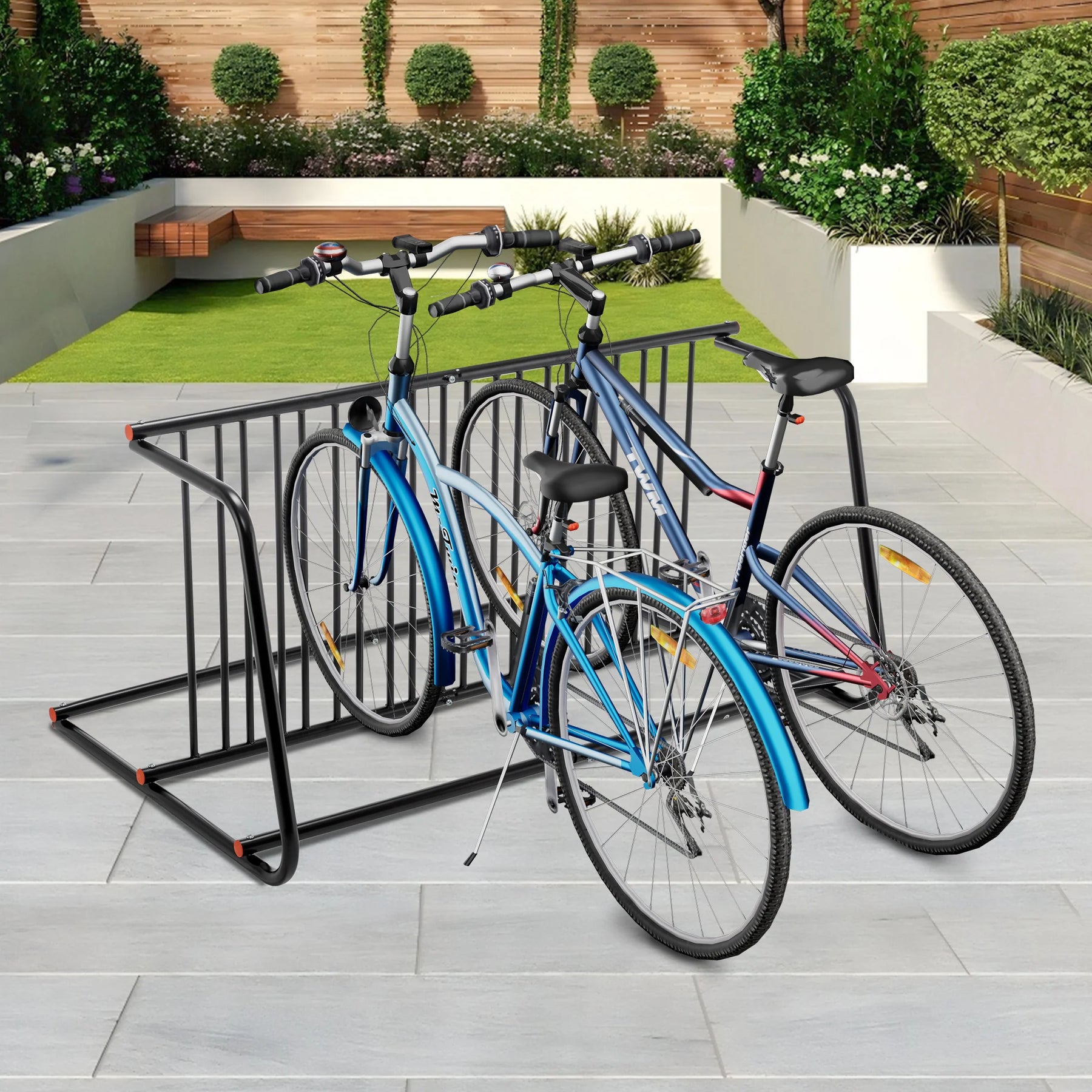 AECOJOY Commercial Floor Bike Rack Stand, 10-Bike Capacity Dual Sided Bicycle Storage Stand Floor Parking Stand