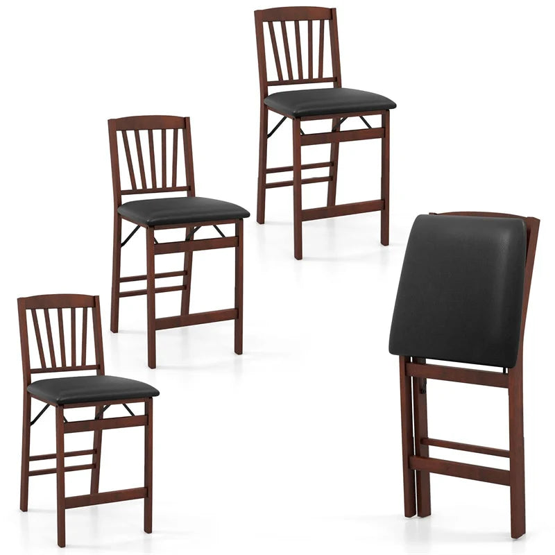 Set of 2/4 Folding Counter Height Bar Stools, 24.5" Portable Kitchen Island Chairs with Padded Seat & - Product image 10