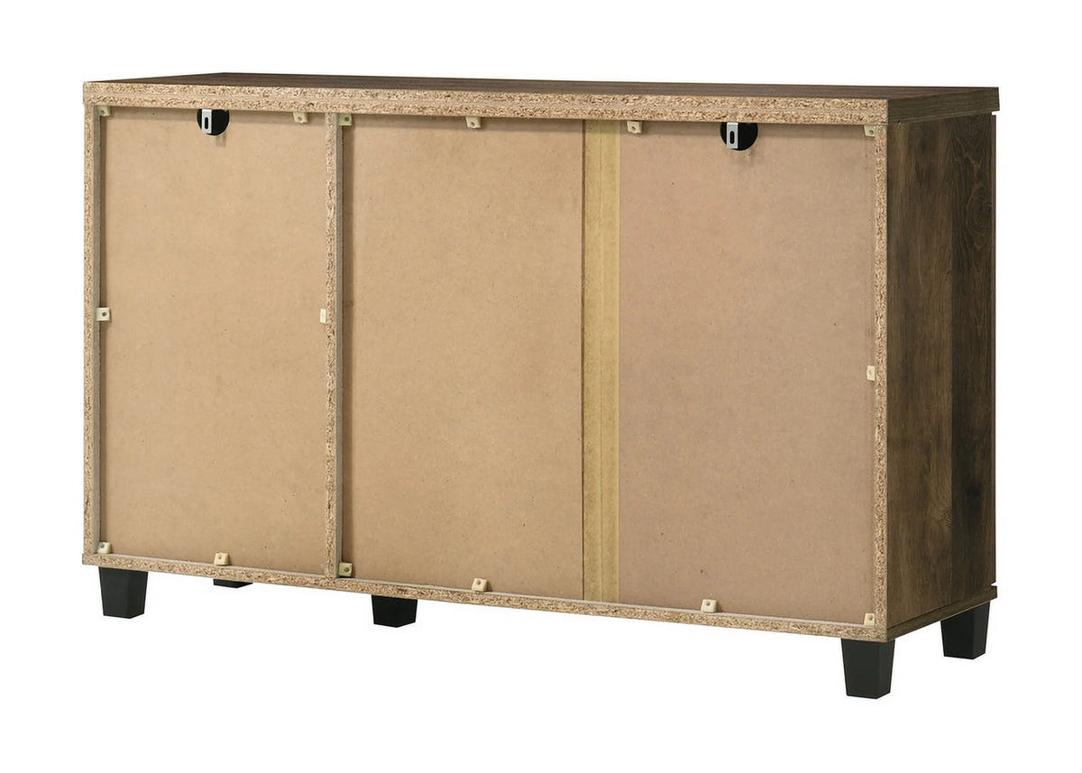 Qumbnk Wood Shoes Storage Cabinet with Handle, 3 Door Accent Cabinet for Living Room, Bedroom, Dark Brown - Product image 4