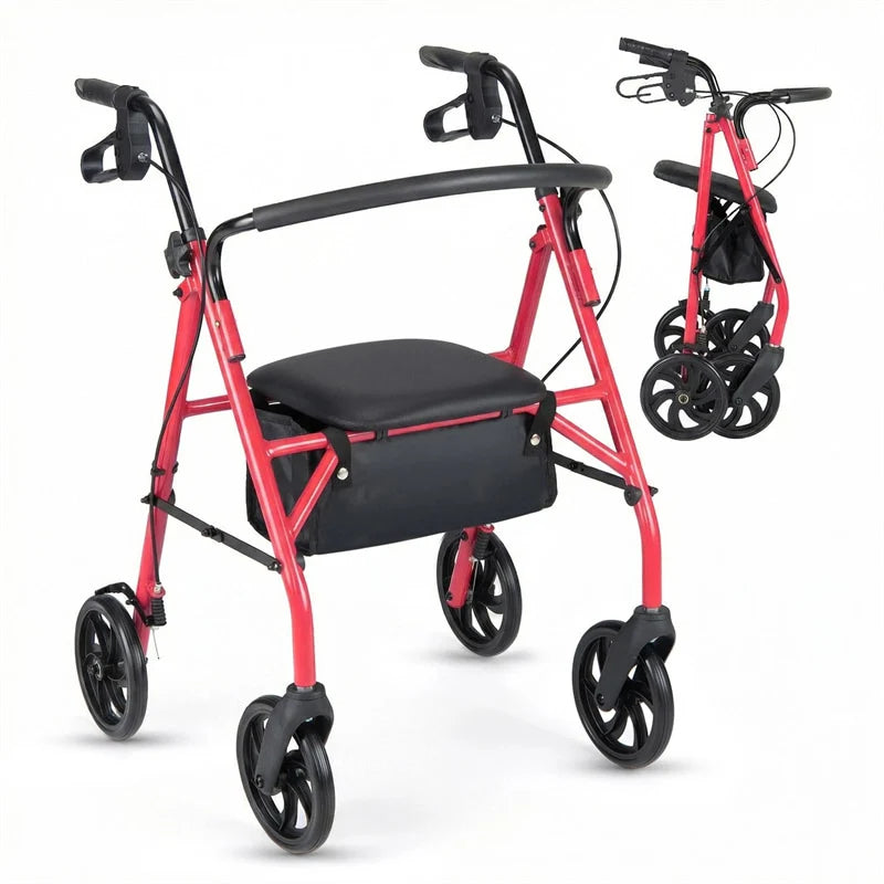 Foldable Rollator Walker with Seat & Height Adjustable Handles for Seniors - Product image 11