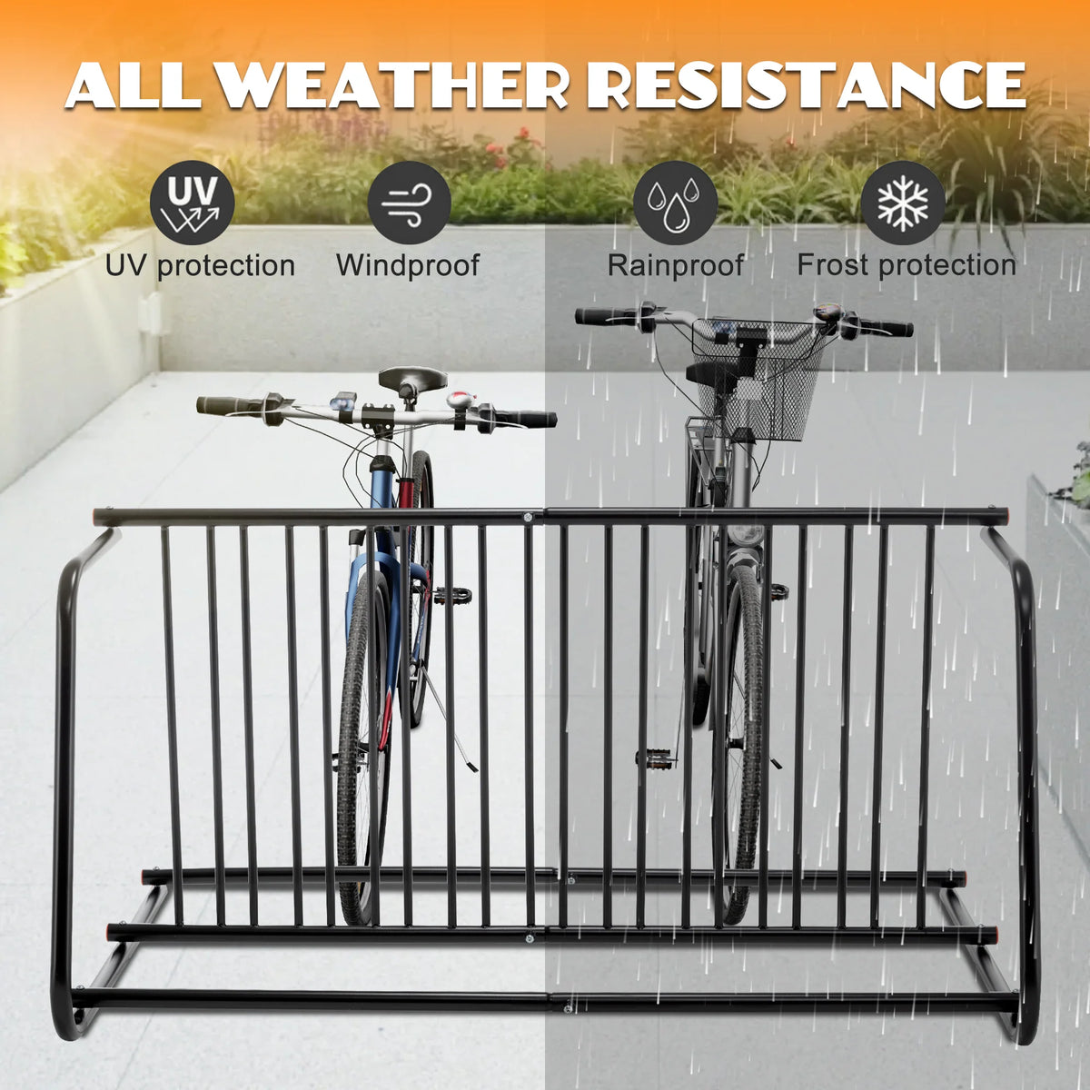 AECOJOY Commercial Floor Bike Rack Stand, 10-Bike Capacity Dual Sided Bicycle Storage Stand Floor Parking Stand