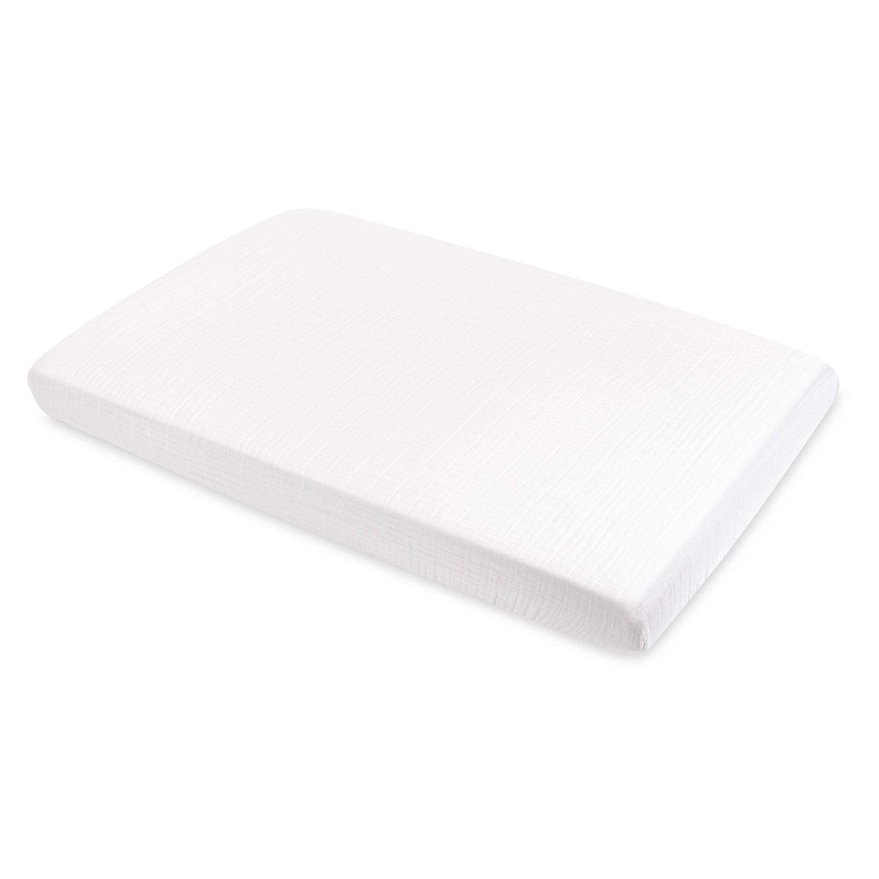 Babyletto Mini Crib Sheet in GOTS Certified Organic Muslin Cotton - White - Product image 1