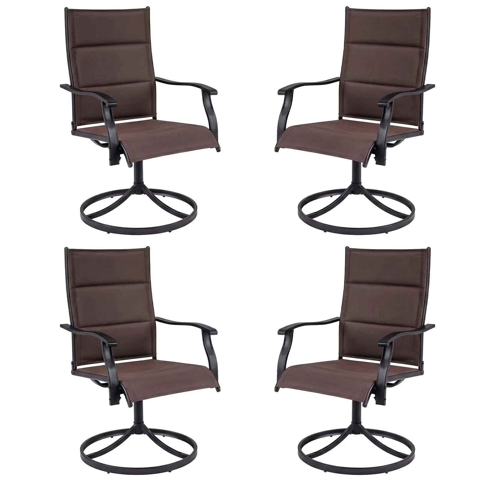 Tangkula Padded Patio Swivel Chairs Set of 4/2 Heavy Duty Metal Frame Rocker Chair - Product image 11