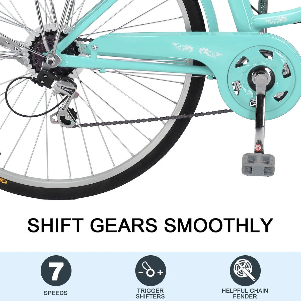 Ktaxon 26in Urban Commuter City Bike, Shimano 7 Speed Adult Road Bicycle, Pink - Product image 18