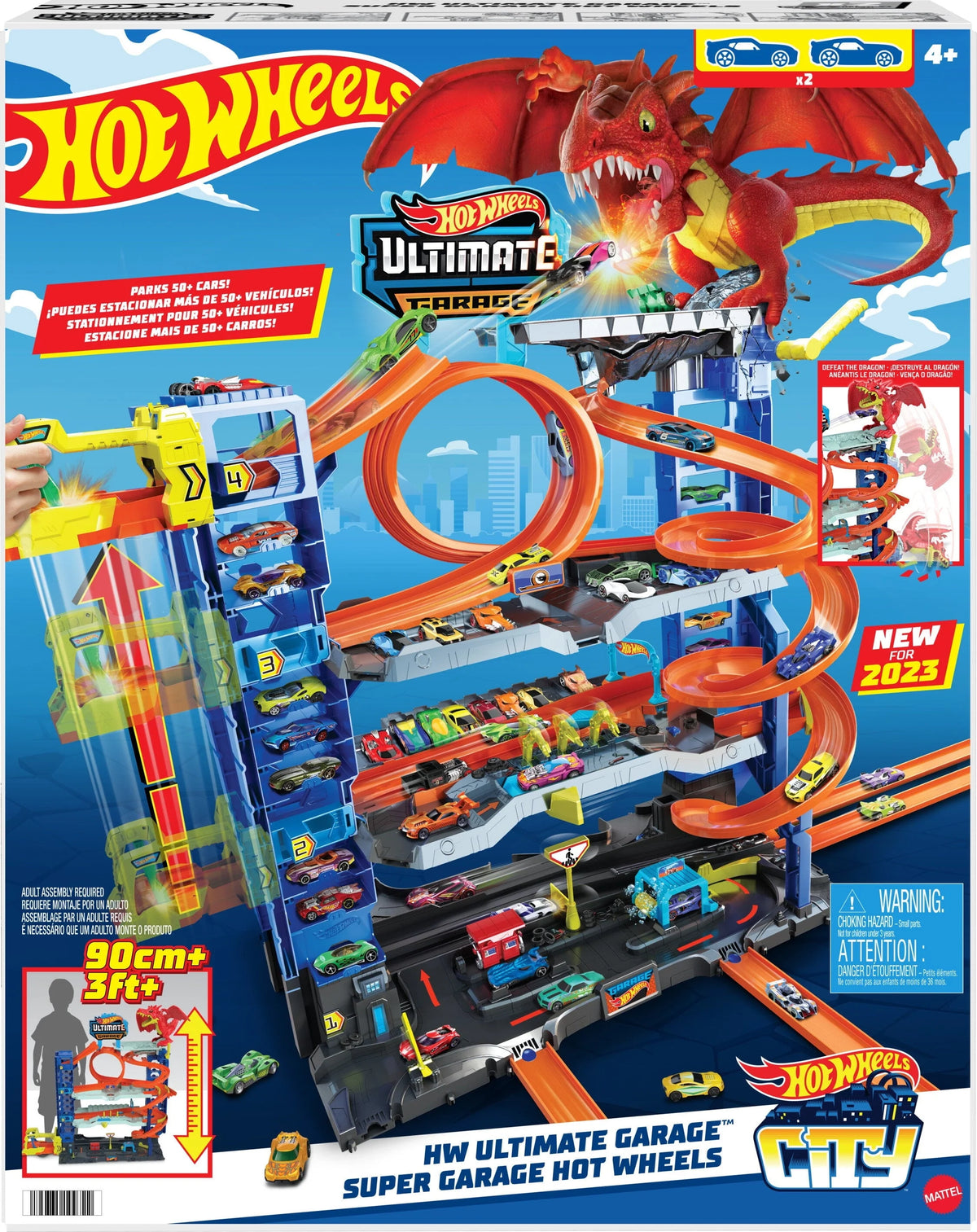 Hot Wheels City Ultimate Garage Playset with 2 Die - Cast Cars, Toy Storage for 50+ Cars - Product image 6