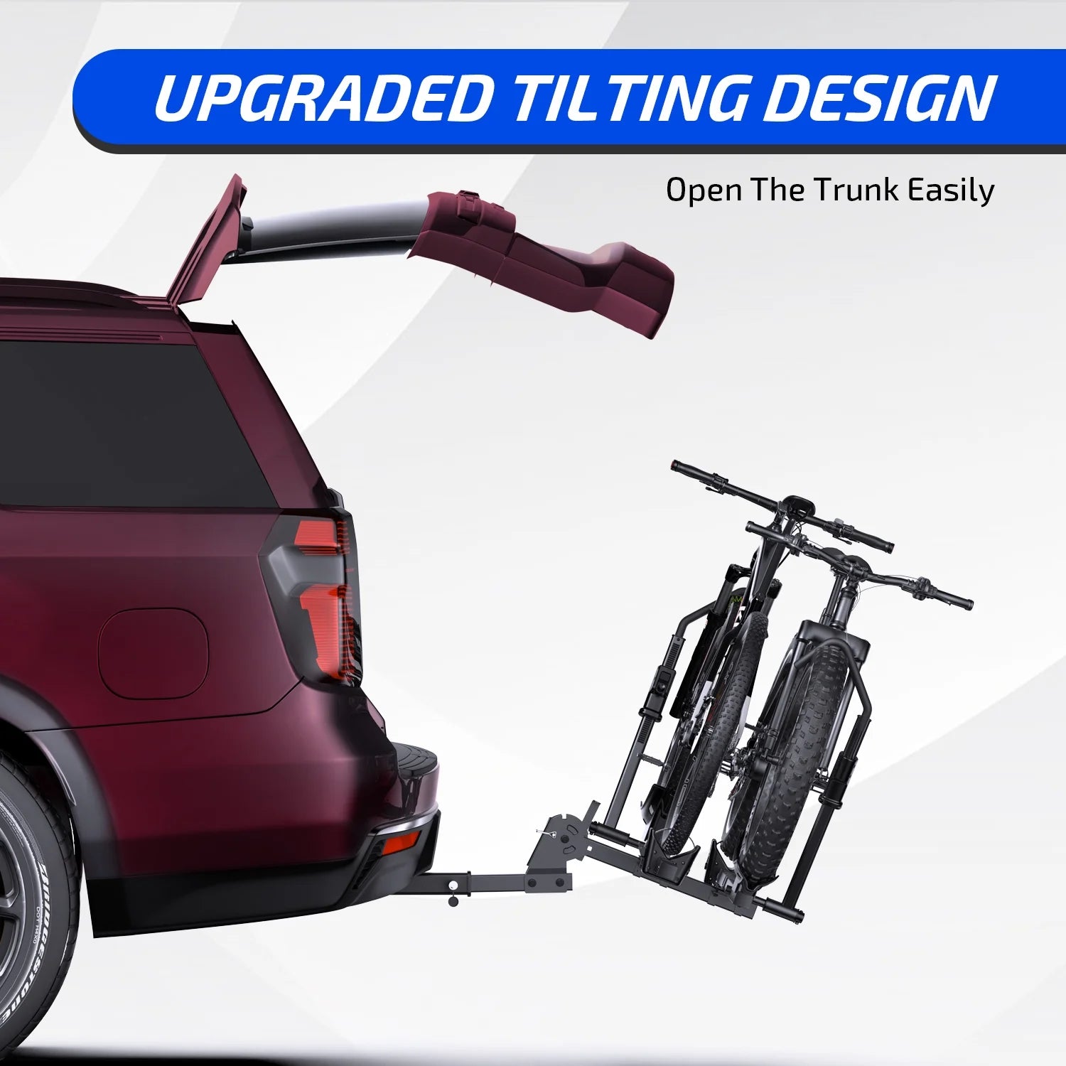 Ozark Trail Premium Platform Steel Bike Rack with 132 lb Load Capacity, 2'' Hitch Receiver E - Product image 3