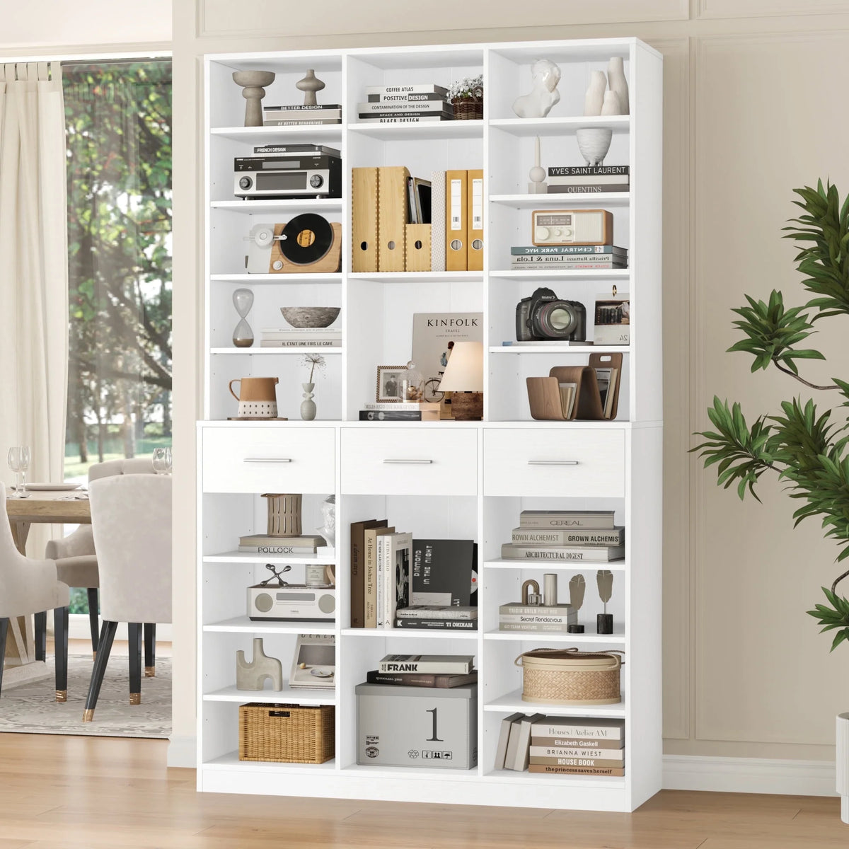 Homfa 75 - Inch Bookshelf and Bookcase with 3 Drawers, Wooden Storage Book Shelf with Adjustable Shelves - Product image 10